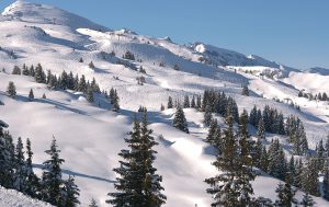 champery skiing in porte du soleil area with fresh snow