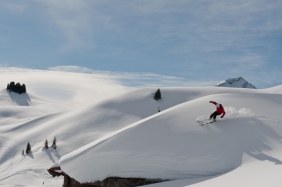 Winter Powder Skiing in Gstaad, Switzerland