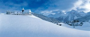 snowy view over arosa switzerland