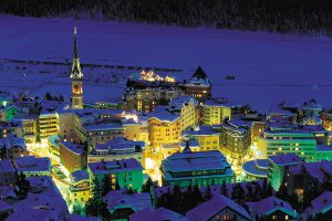 st-moritz by night with lights